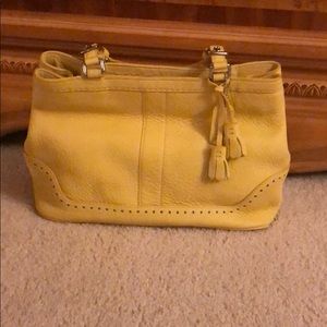 Yellow pebbles leather coach bag